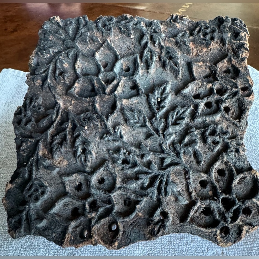 Authentic Vintage 18th Century Hand-Carved Fabric/Textile Stamp